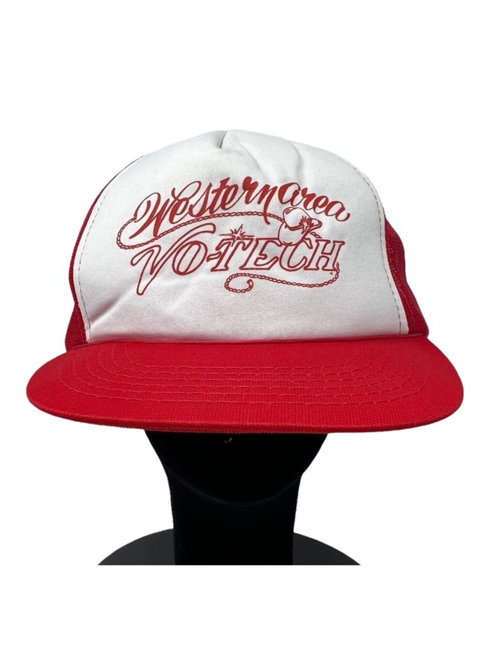 Western Area Vo-Tech‎ Vintage Mesh Back Trucker Snapback Hat Cap Hanes Headwear